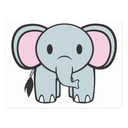 Dibujo animado del elefante del bebé postal | Zazzle Dibujo animado del elefante del bebé postal | Zazzle