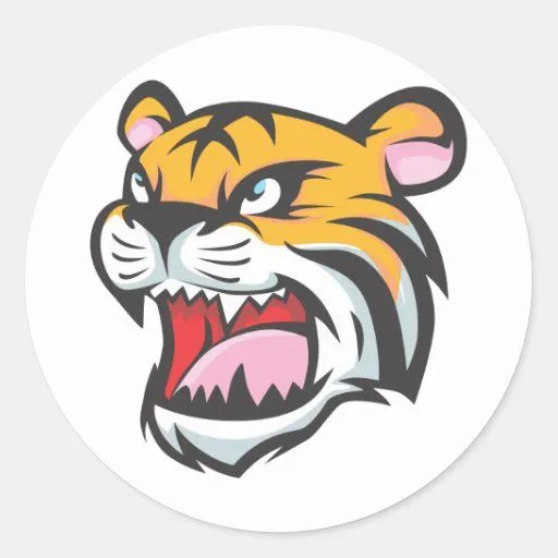 Dibujo animado de encargo del rugido del tigre imanes para ... Dibujo animado de encargo del rugido del tigre imanes para ...