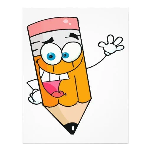 dibujo animado feliz lindo del lápiz folleto 8.5" x 11" | Zazzle