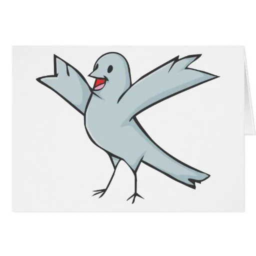 Dibujo animado feliz del pájaro de la paloma tarjeta de ...