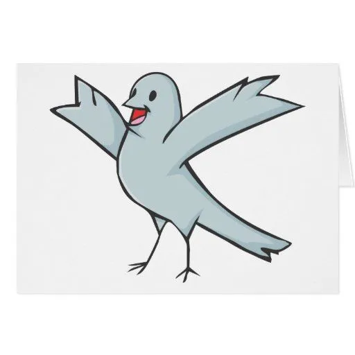 Dibujo animado feliz del pájaro de la paloma tarjeta de ... Dibujo animado feliz del pájaro de la paloma tarjeta de ...