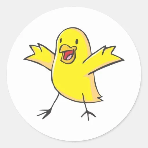 Dibujo animado feliz del pollo del bebé pegatina redonda | Zazzle