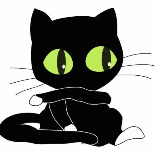 Dibujo animado del gato negro llavero fotográfico | Zazzle