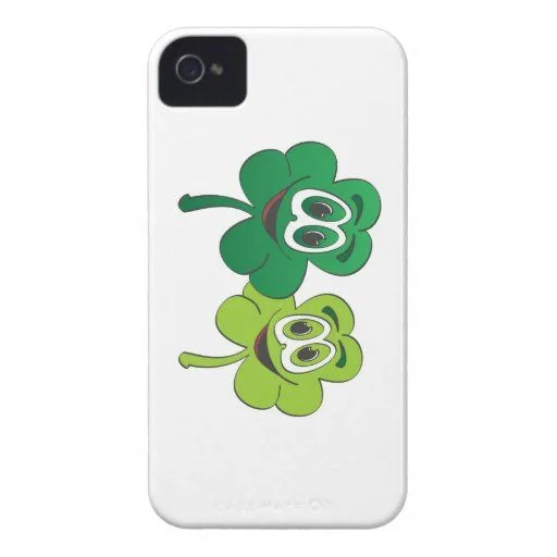 Dibujo animado de 3 de la hoja pares del trébol iPhone 4 Case-Mate ... Dibujo animado de 3 de la hoja pares del trébol iPhone 4 Case-Mate ...