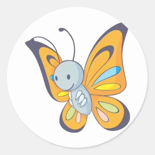 Dibujo animado lindo de la mariposa del bebé pegatina redonda | Zazzle Dibujo animado lindo de la mariposa del bebé pegatina redonda | Zazzle