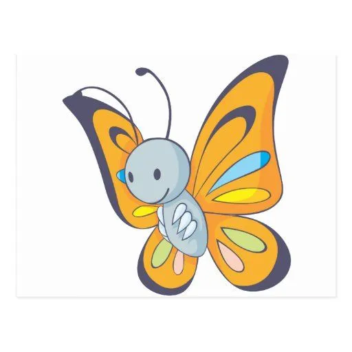 Dibujo animado lindo de la mariposa del bebé tarjetas postales de ...