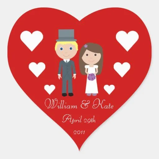 Dibujo animado lindo real de Guillermo que se casa Etiqueta de Zazzle.