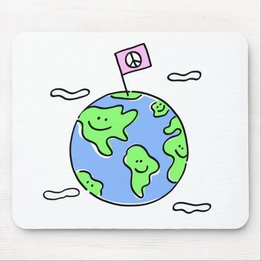 ejemplo del dibujo animado de la paz de mundo tapetes de ratón ...