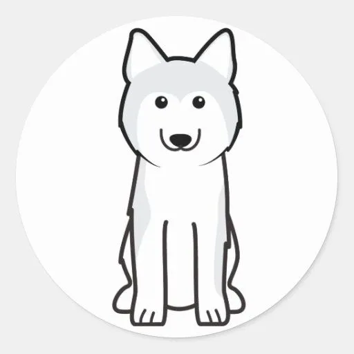 Dibujo animado del perro del husky siberiano pegatina redonda | Zazzle Dibujo animado del perro del husky siberiano pegatina redonda | Zazzle