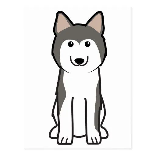 Dibujo animado del perro del husky siberiano tarjetas postales ...