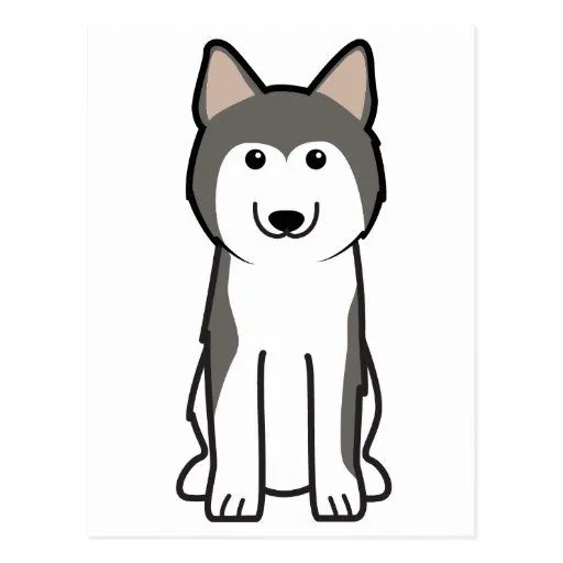 Dibujo animado del perro del husky siberiano tarjetas postales ... Dibujo animado del perro del husky siberiano tarjetas postales ...