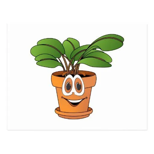 Dibujo animado Potted de la planta Postal | Zazzle