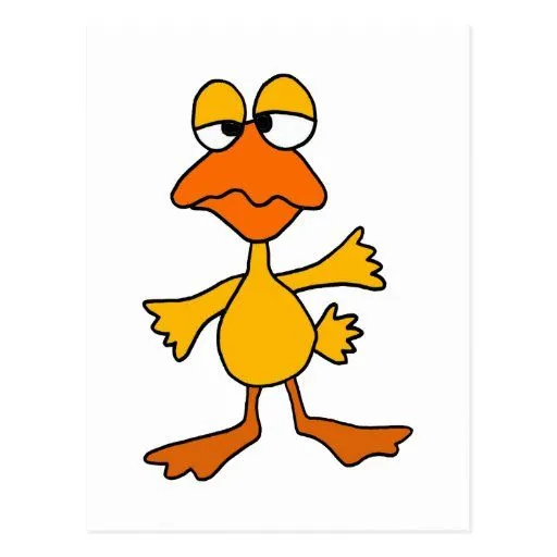 Dibujo animado triste divertido del pato postal de Zazzle. Dibujo animado triste divertido del pato postal de Zazzle.