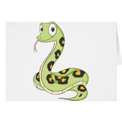 Dibujo animado verde lindo de la serpiente del Ana Tarjetón de Zazzle.