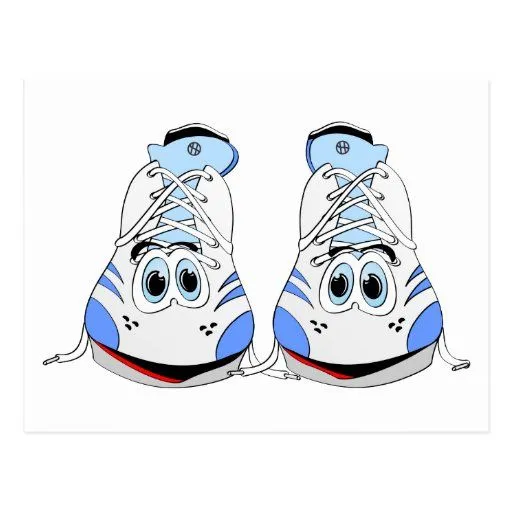 Dibujo animado de las zapatos tenis tarjeta postal | Zazzle