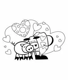 Dibujo de Animales Enamorados para colorear Dibujo de Animales Enamorados para colorear
