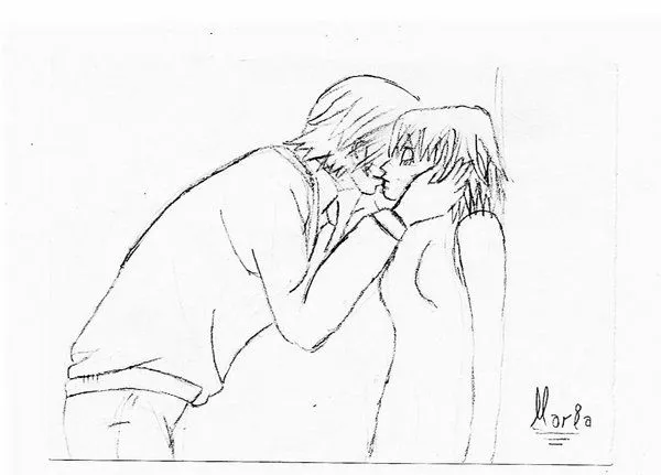 Imagenes de anime besandose para dibujar - Imagui