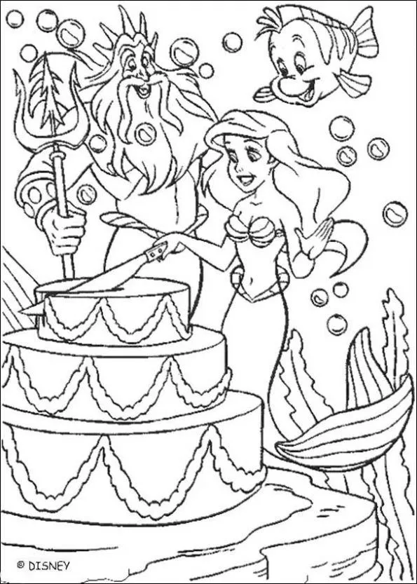 Dibujo de Aniversario de la Sirenita para colorear. Dibujos ...