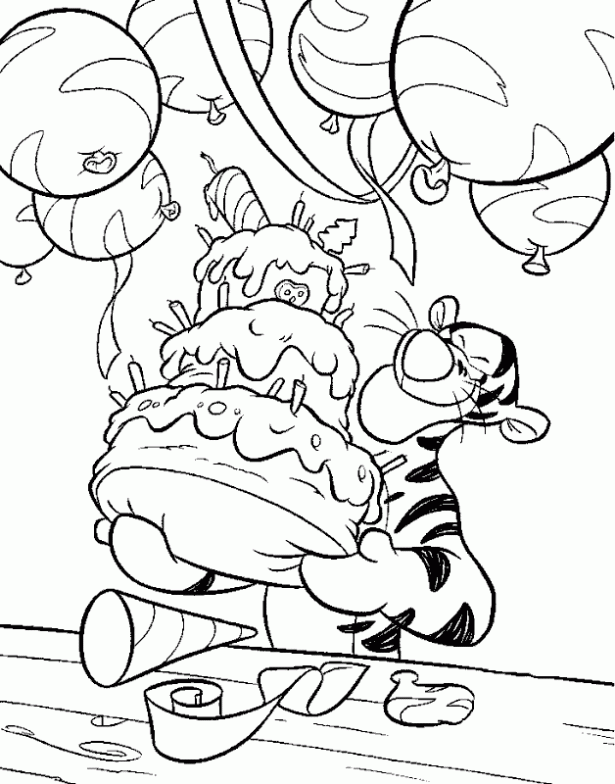 Dibujo de Aniversario de Tigger. Dibujo para colorear de Aniversario de Tigger. Dibujos infantiles de Aniversarios Dibujo de Aniversario de Tigger. Dibujo para colorear de Aniversario de Tigger. Dibujos infantiles de Aniversarios