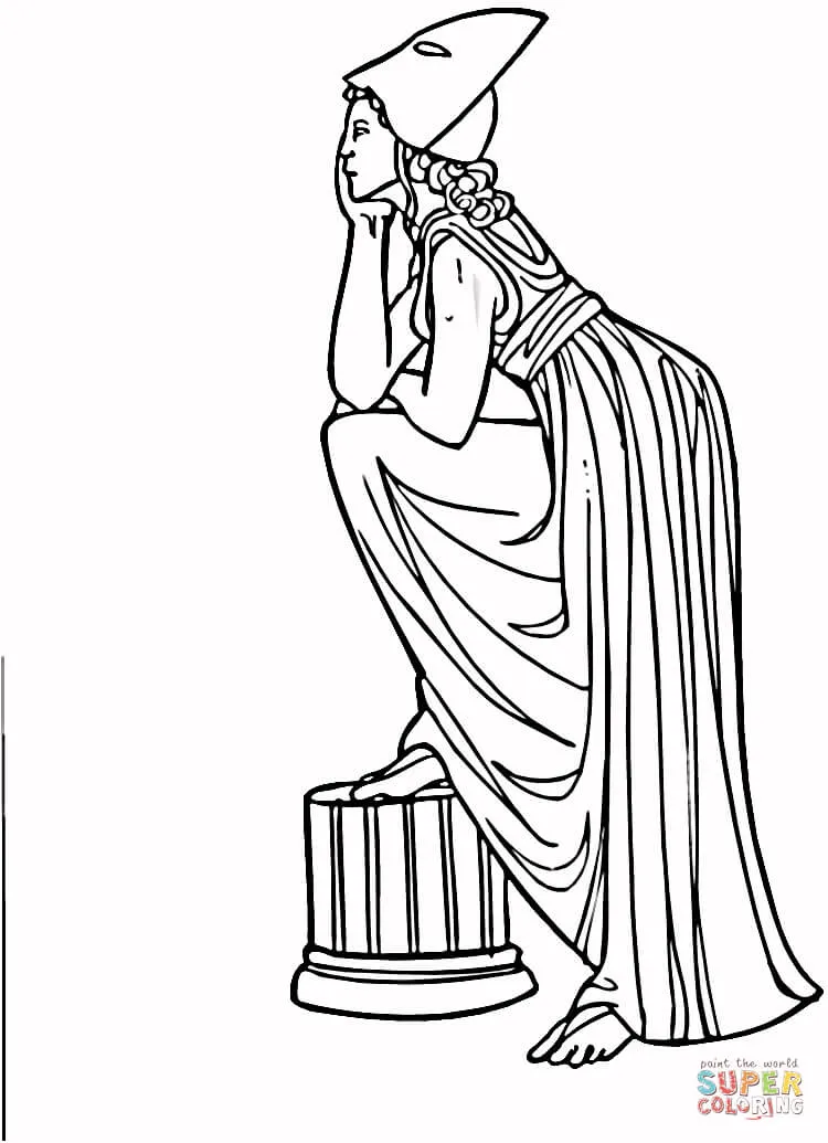 Dibujo de Antigua Mujer Griega para colorear | Dibujos para colorear imprimir gratis Dibujo de Antigua Mujer Griega para colorear | Dibujos para colorear imprimir gratis