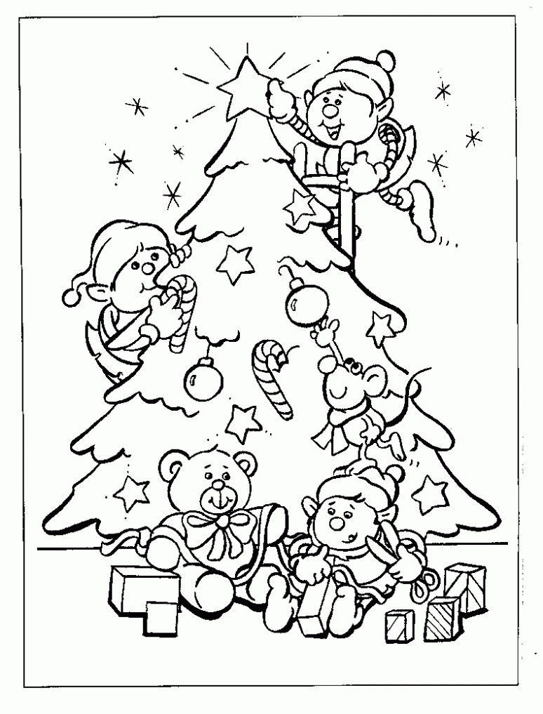 Dibujo de Árbol de Navidad para colorear. Dibujos infantiles de ...