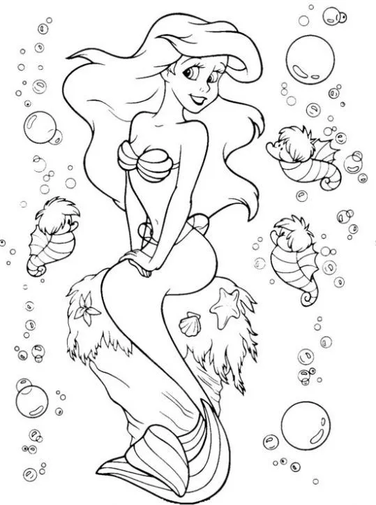 Dibujos para colorear princesa ariel - Imagui