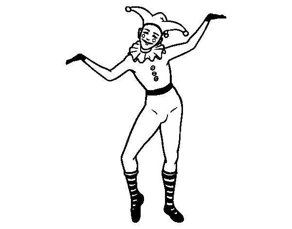 Dibujo de Arlequín para Colorear - Dibujos.net Dibujo de Arlequín para Colorear - Dibujos.net