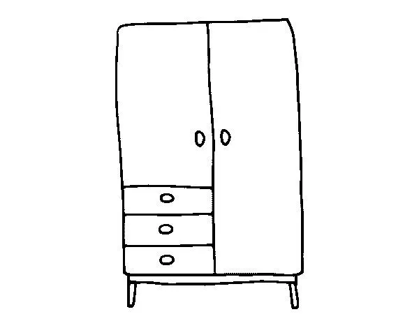 Dibujo de Armario de pared para Colorear - Dibujos.net Dibujo de Armario de pared para Colorear - Dibujos.net