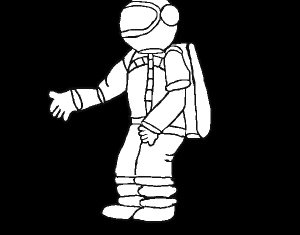 Dibujo de Astronauta en la luna para Colorear Dibujo de Astronauta en la luna para Colorear