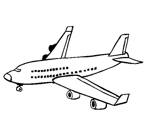 Dibujo de Avión de pasajeros para Colorear - Dibujos.net Dibujo de Avión de pasajeros para Colorear - Dibujos.net