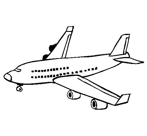 Dibujo de Avión de pasajeros para Colorear - Dibujos.net Dibujo de Avión de pasajeros para Colorear - Dibujos.net
