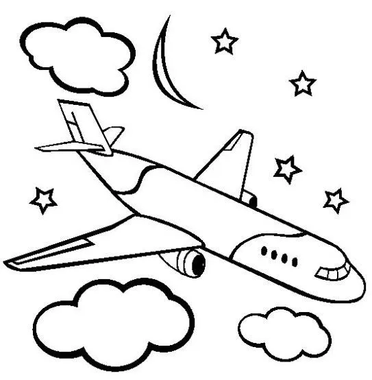 Dibujo de Avión volando de noche para colorear. Dibujos infantiles ... Dibujo de Avión volando de noche para colorear. Dibujos infantiles ...