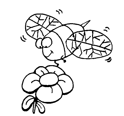 Dibujo de Avispa y flor para Colorear - Dibujos.net Dibujo de Avispa y flor para Colorear - Dibujos.net