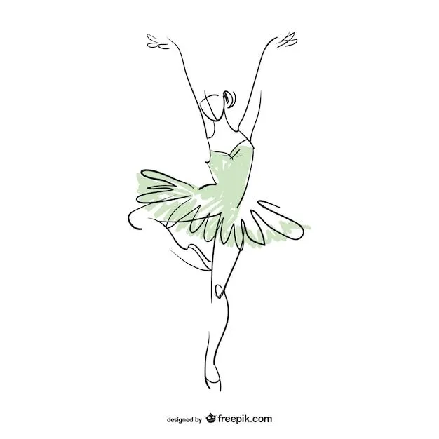 Dibujo de bailarina en dos colores | Descargar Vectores gratis