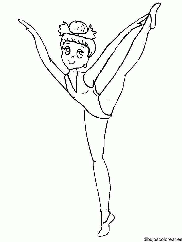 Dibujo de una bailarina haciendo pasos | Dibujos para Colorear Dibujo de una bailarina haciendo pasos | Dibujos para Colorear