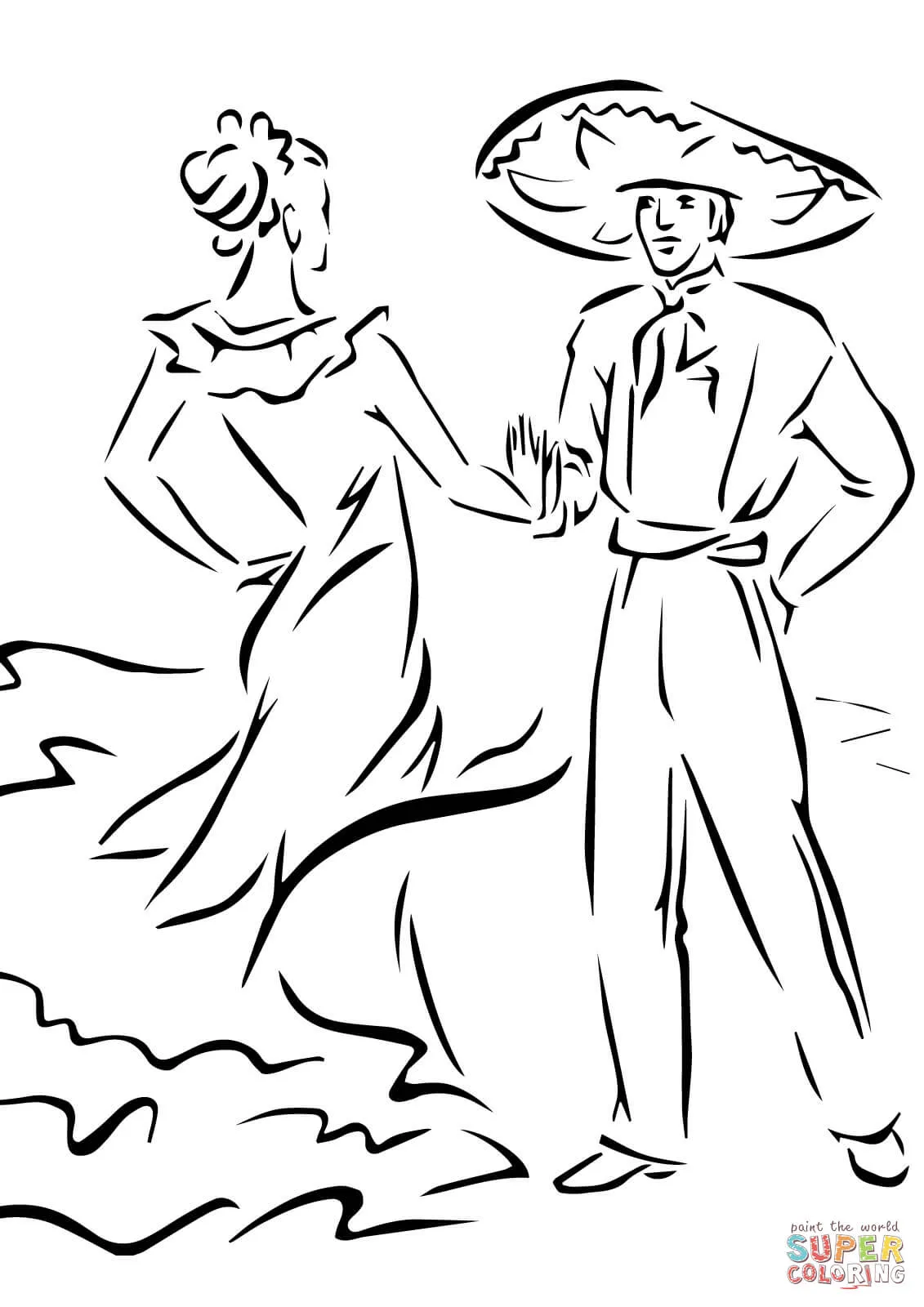 Dibujo de Baile Tradicional del Cinco de Mayo para colorear | Dibujos para colorear imprimir gratis Dibujo de Baile Tradicional del Cinco de Mayo para colorear | Dibujos para colorear imprimir gratis