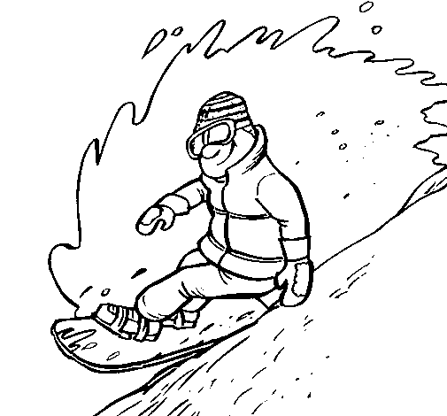 Dibujo de Bajada en tabla de nieve para Colorear - Dibujos.net Dibujo de Bajada en tabla de nieve para Colorear - Dibujos.net