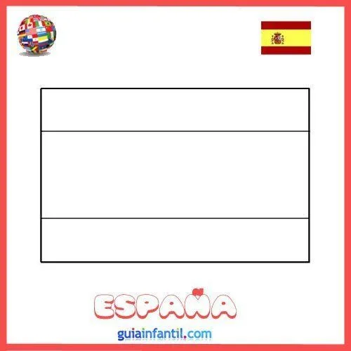 Dibujo de la bandera de España para imprimir - Dibujos de banderas ... Dibujo de la bandera de España para imprimir - Dibujos de banderas ...