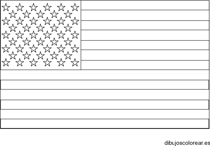 Dibujo de la bandera de los Estados Unidos | Dibujos para Colorear Dibujo de la bandera de los Estados Unidos | Dibujos para Colorear