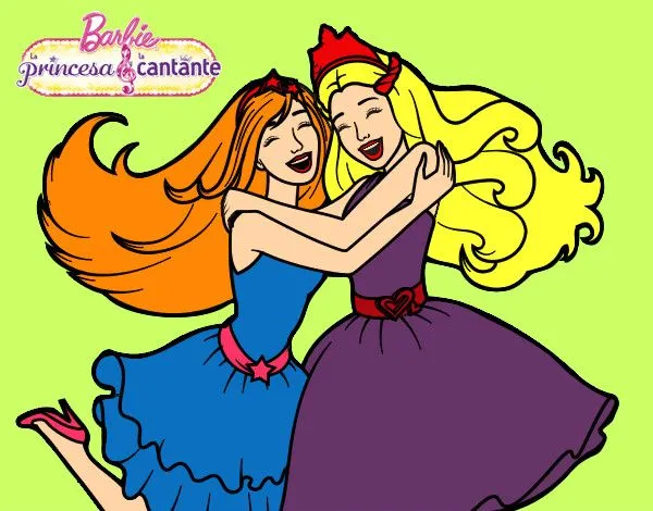 Dibujo de Barbie abrazada pintado por Hpna en Dibujos.net el día ...