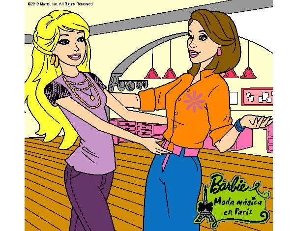Dibujo de barbie y su amiga hablando pintado por Aranciita en ... Dibujo de barbie y su amiga hablando pintado por Aranciita en ...