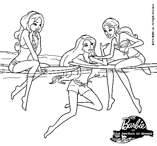 Dibujo de Barbie y sus amigas para Colorear - Dibujos.net Dibujo de Barbie y sus amigas para Colorear - Dibujos.net