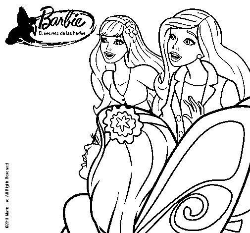 Dibujo de Barbie y sus amigas sorprendidas para Colorear - Dibujos.net