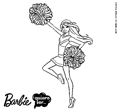 Dibujo de Barbie animadora para Colorear - Dibujos.net Dibujo de Barbie animadora para Colorear - Dibujos.net