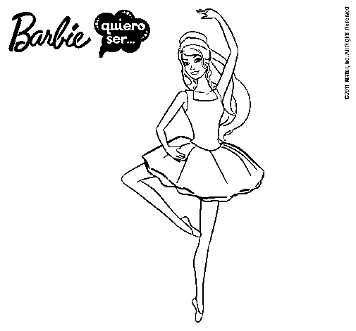 Dibujo de Barbie bailarina de ballet para Colorear