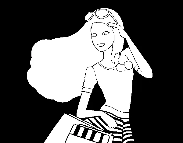 Dibujo de Barbie con bolsas para Colorear - Dibujos.net
