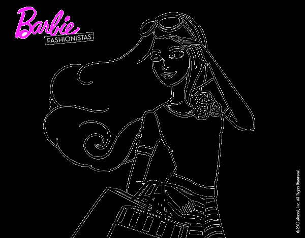 Dibujo de Barbie con bolsas para Colorear - Dibujos.net
