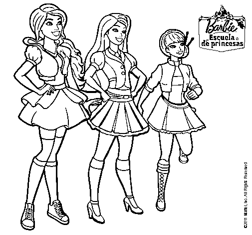 Dibujo de Barbie y sus compañeros de equipo para Colorear ... Dibujo de Barbie y sus compañeros de equipo para Colorear ...