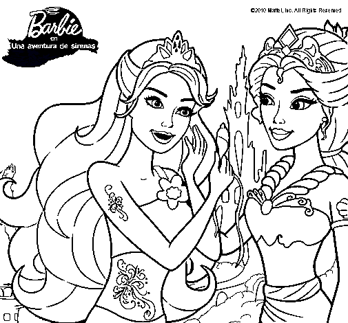 Dibujo de Barbie se despiede de la reina sirena pintado por Mdgrr ... Dibujo de Barbie se despiede de la reina sirena pintado por Mdgrr ...