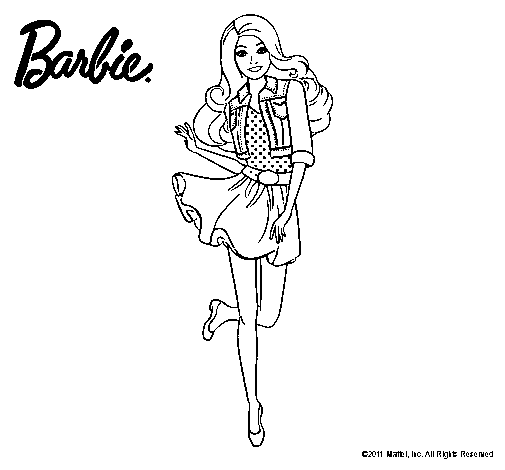 Dibujo de Barbie informal para Colorear - Dibujos.net Dibujo de Barbie informal para Colorear - Dibujos.net